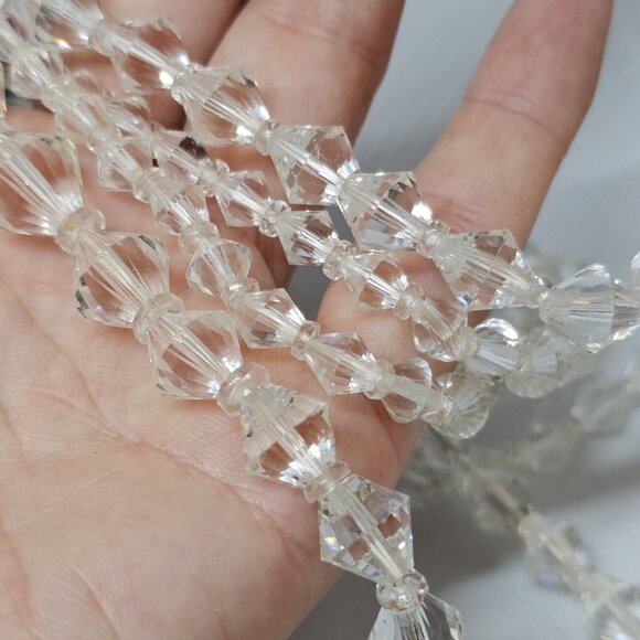 Vintage Graduated Faceted Crystal Beaded Necklace 40" Long - Picture 3 of 12